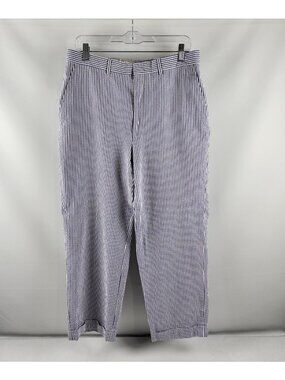 J McLaughlin Pants Womens No Tags Purple White Stripe Seersucker Pant (32x26)